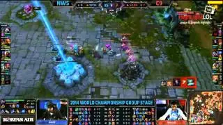 Highlight NWS vs C9 Tiebreaker  Najin White Shield vs Cloud 9 Worlds 2014