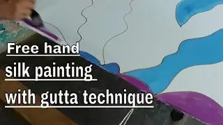 Silk Painting | How to Apply Gutta On Silk  | Gutta Outliner