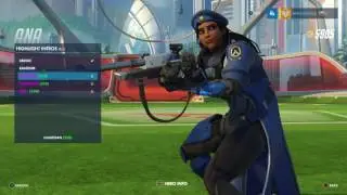 Overwatch: Ana Captain Amari Skin All Emotes, Poses, Intros and Weapons