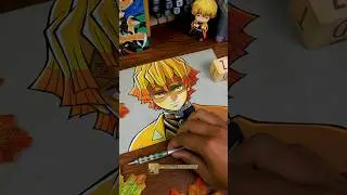 Drawing Zenitsu Locked In 😠 DEMON SLAYER ⚔️ #shorts #drawing #demonslayer