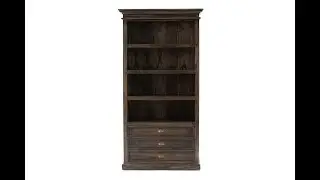 NovaSolo Halifax Mindi Black Mindi Wood Book Cabinet With 3 Large Drawers