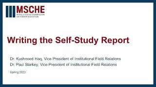 Writing the Self-Study Report