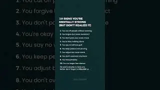 10 Signs You're Mentally Strong
