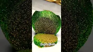 Super satisfying yellow apple made of glitter ASMR CUTTING #asmrcutting