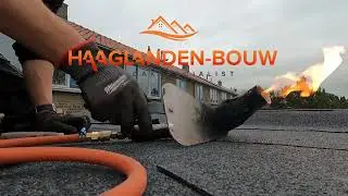 Platte daken - het branden van bitumen dakbedekking