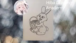 Easy how to draw a cuttest bunny. #viral #cute #hiba drawing academy.