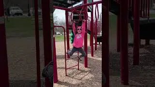 Doing the monkey bars! 1st  attempt #playtime #playground