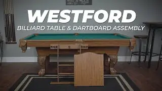 90in Westford Billiard Table, Dartboard & Cue Rack Assembly Video