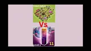 Level 1 bat spell 11 vs town hall 5 Max base in clash of clans.