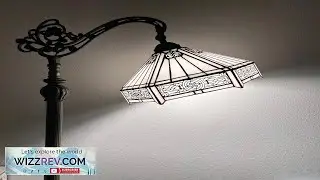 Tiffany Style Floor Lamp White Stained Glass Hexagon Gooseneck Adjustable 63