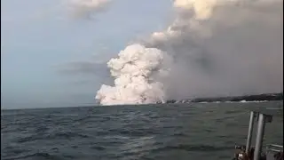 Lava bomb & debris hits tourist boat (lucky escape) (Hawaii) - BBC News - 17th July 2018