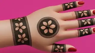 Simple Floral Finger Mehndi Design | Easy Back Hand Mehndi for Beginners