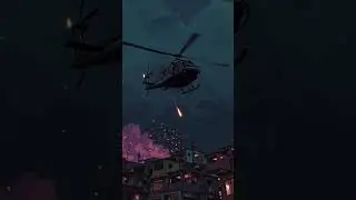 NIGHT RAID: Helicopter Flares Over the City 🌃 | Dark Animated Loop (Cyberpunk/Gritty Vibe)