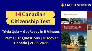 🇨🇦 Canadian Citizenship Test 2026 &ndash; Part 1 | Real Questions & Answers (Quick Practice)