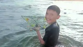 Serunya menangkap kepiting rajungan di pantai selayar