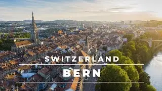 Switzerland 🇨🇭 I Bern At Night, 4K Drone Footage