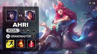 Ahri Mid vs Irelia - KR Grandmaster Patch 11.15