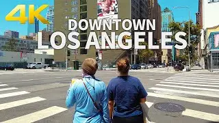 Walking Downtown Los Angeles Partially Reopening (8th, Main, Olympic), California, USA, Travel, 4K