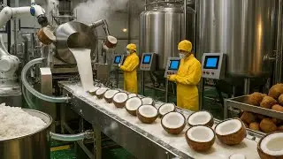 Inside a Modern Coconut Milk Factory: From Tropical Fruit to Smooth Coconut Milk (Full Process)