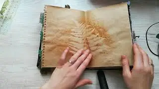 Handmade junk journal, forest nature themed.
