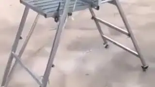 Ladder movable by foot!