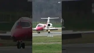 Legendary Learjet 35A Landing at Bern, Switzerland!