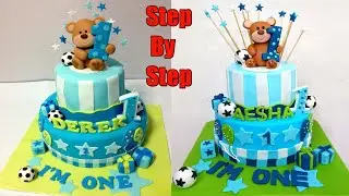 2 Layer 1st Birthday Cake | Teddy Bear Theme 1st Birthday Cake | Seller FactG