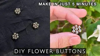 How To Make Quick & Easy Fabric Flowers Button in just 5 minutes | Fabric Design Tricks | 