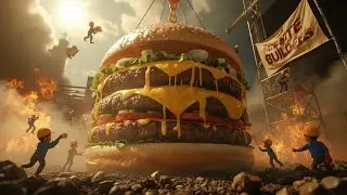 World&rsquo;s Biggest Triple-Layer Burger Built by Tiny Workers 🍔 | Bite Site Builders