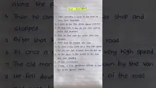 Handwriting 🖤 The Accident || Essay in English 👻 #handwriting #essaywriting #shorts