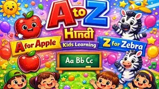 एबीसीडी || ABCD || अ से अनार || हिंदी A FOR APPLE 🍎 || HAPPY KIDS LEARNING 