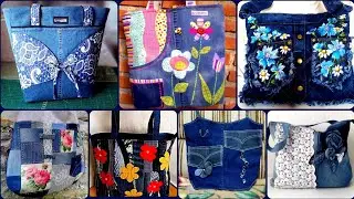 most beautiful Denim handmade Recycled #trending Upcycling Design Tote Bags ideas