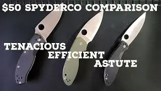 $50 Spyderco Comparison Tenacious, Efficient, Astute | Left Handed Knife Reviews