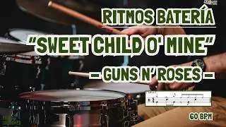 RITMOS de SWEET CHILD O’ MINE en BATERÍA - Guns N' Roses (10 Ritmos Fáciles)