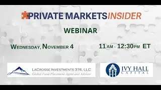 Private Markets Insider Webinar Nov. 4, 2020