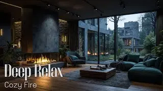 Smooth Jazz Saxophone & Fireplace Ambiance ~ Cozy Living Room Study Music