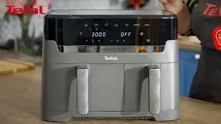 Pui intreg cu cartofi noi gatite la friteuza cu aer cald Tefal Dual EasyFry & Grill