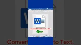 Convert Number to Text | Convert Numbers to Words in MS Word #msword