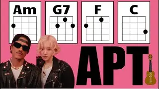 APT by Bruno Mars and Rosé (Transposed to C) Ukulele Play Along