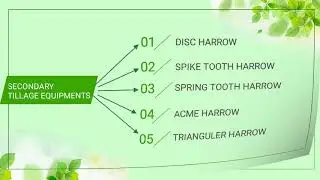 SECONDARY TILLAGE : TYPE'S OF EQUIPMENT'S AND EXPLANATION'S