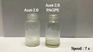 The chemical reaction of adding H2O to Acet-2.0 RTIL and Acet-2.0 PAGPE (7X the speed of video)