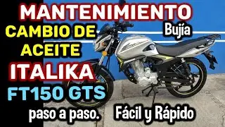 Cambio de Aceite Moto ITALIKA FT150 GTS  Mantenimiento paso a paso #moto #italika #ft150 #motorcycle