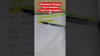 Gk Trick || trick to remember himalayan ranges #gk #gs #tricks #gktrick #ssc #sscmts #railway #bpsc