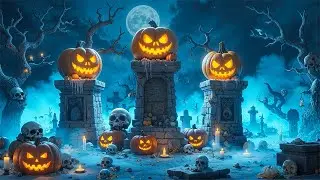 Spooky Halloween Graveyard 🎃 Relaxing Halloween Ambience 2025 👻 Halloween Music, Spooky Music