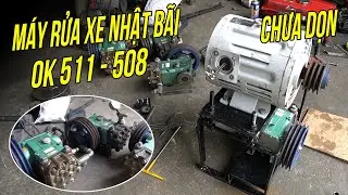 Máy Rửa Xe OK508 Ti Sứ Nhật Bản Nguyên Bãi Về Chưa Dọn Nhìn Ra Sao
