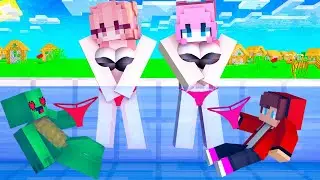 JJ and Mikey STOLE GIRLS' UNDERWEAR in Pool in Minecraft Funny Story - Maizen