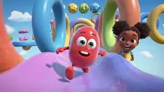 Fall Guys Wobbly Bean Jumped Through Rotating Rings | Nursery Rhymes for Kids & Baby Songs