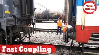 Diesel Engine Connecting to a Train (Fast Coupling)