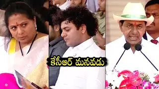 కేసీఆర్ మనవడు: CM KCR And KTR Son Himanshu Rao Visuals At Telangana Formation Day Celebrations