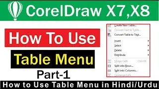 How to use Table tool menu from coreldraw X7 in Hindi/Urdu